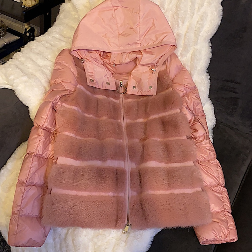Authentic Moncler Blush Pink Mink Fur Puffer Jacket Rare Sold Out | Fall/Winter